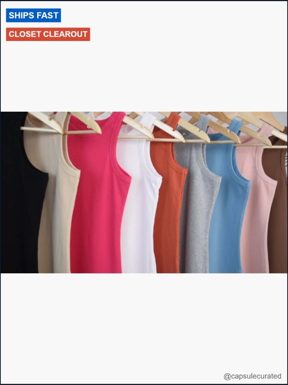 Sleeveless Racerback High Neck Fitted Ribbed Tank Top - Picture 6 of 6